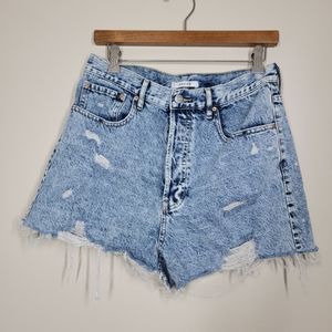 Pacsun ultra high rise vintage cut off shorts light wash button fly size 30